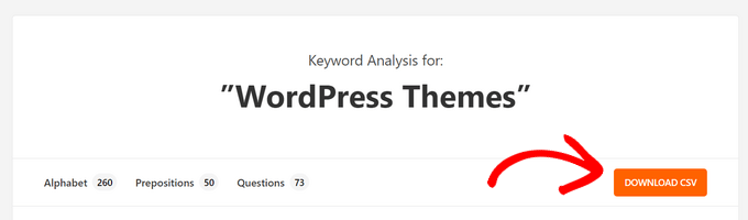 Descărcați cercetarea cuvintelor cheie ca fișier CSV Descărcați cercetarea cuvintelor cheie ca fișier CSV