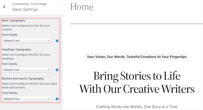 Fonts Plugin's font dropdowns Fonts Plugin's font dropdowns
