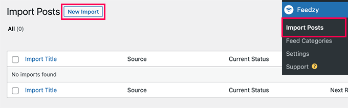 Importing posts Importing posts