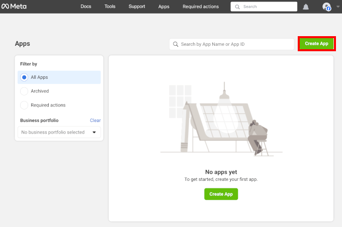 Créer une application dans Meta pour les développeurs