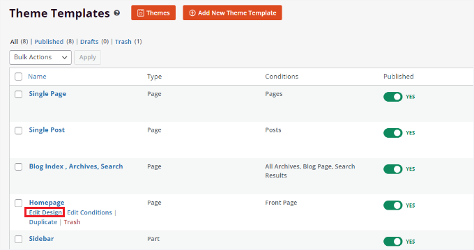 Edit homepage design Edit homepage design