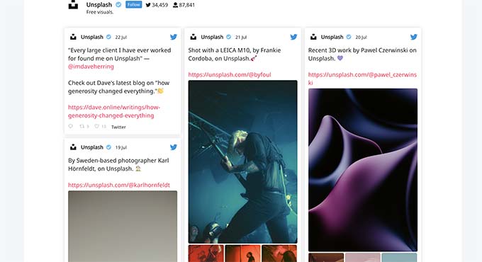 Single feed displayed Single feed displayed