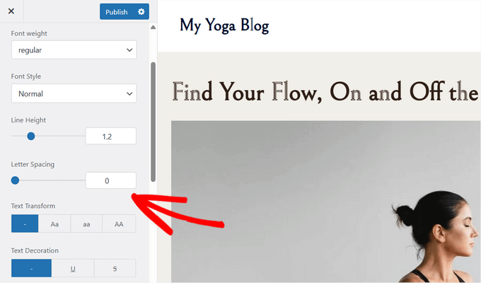 Adjust other font settings Adjust other font settings