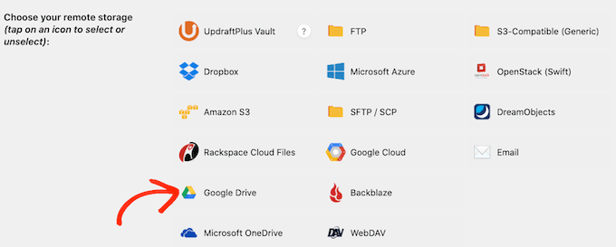 UpdraftPlus' supported cloud storage platforms UpdraftPlus' supported cloud storage platforms