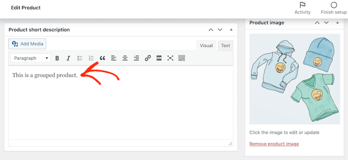 Typing out a WooCommerce short product description Typing out a WooCommerce short product description