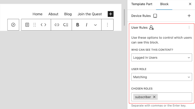 Assigning user role conditions Assigning user role conditions