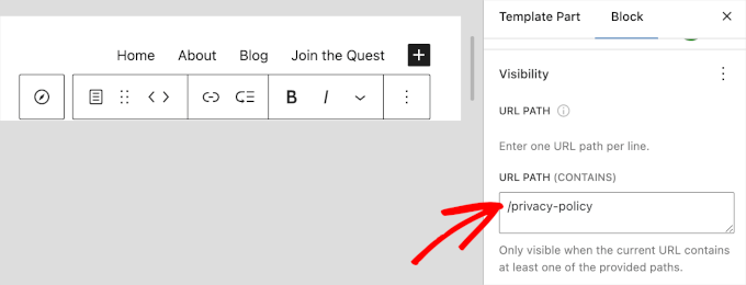 Adding a URL Path for conditional menu Adding a URL Path for conditional menu