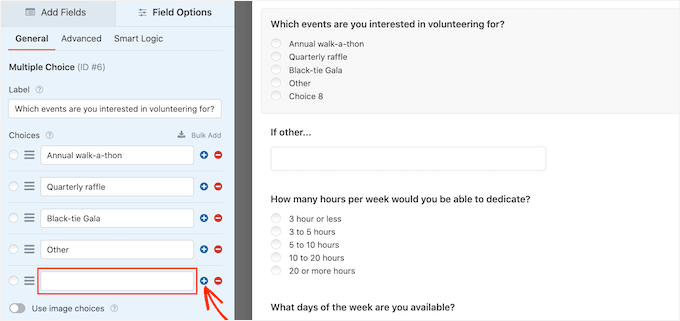 Adding a field to the volunteer recruitment form Adding a field to the volunteer recruitment form