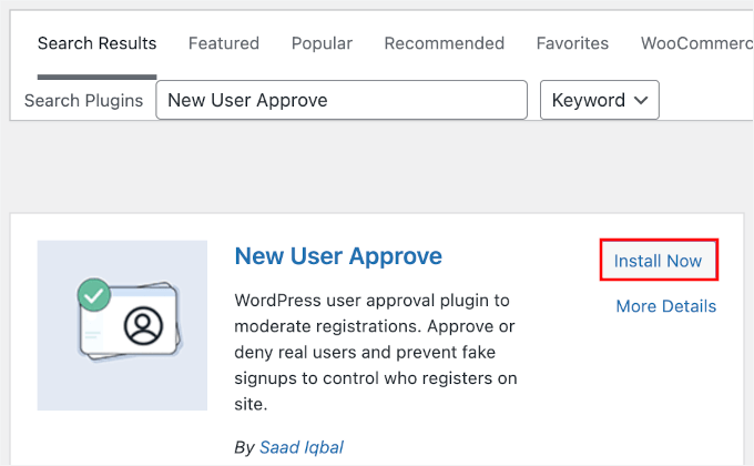 Instalarea pluginului New User Approve