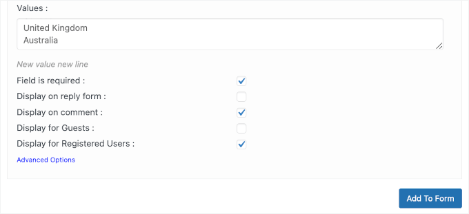 Setting up the value rules Setting up the value rules