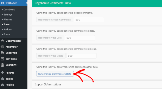 Synchronize comments data Synchronize comments data