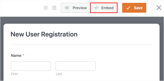 Încorporarea formularului de înregistrare a utilizatorilor WPForms