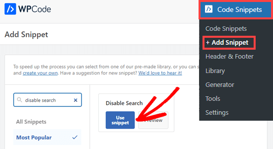 WPCode-disable-search_ Search in WPCode for disable search