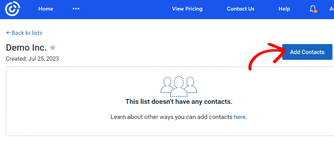 Add contacts to list Add contacts to list
