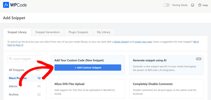Add custom code in WPCode Add custom code in WPCode