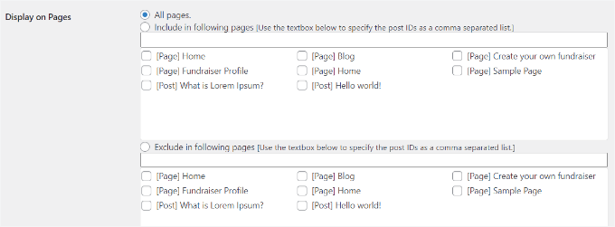 Välj var effekten ska visas