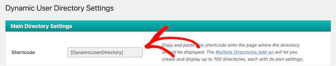 Copiar código corto de lista de usuarios