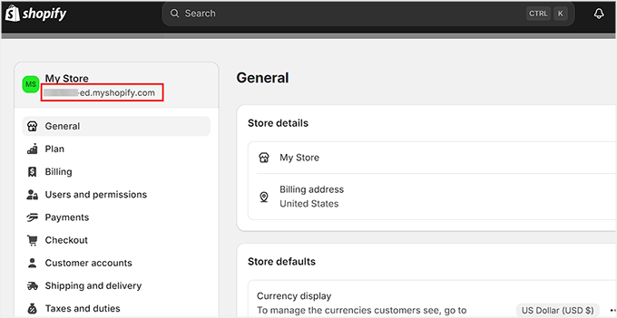 Find Shopify store domain Find Shopify store domain