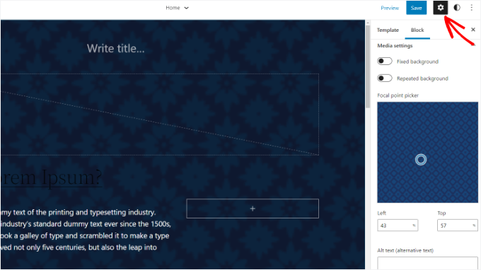 Edit background image settings Edit background image settings