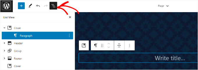 Open list view in FSE Open list view in FSE