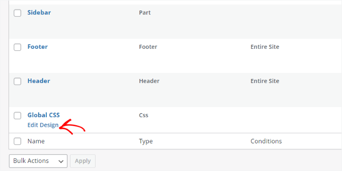 Edit global CSS Edit global CSS