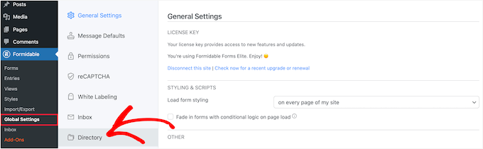 Navega al directorio de Formidable