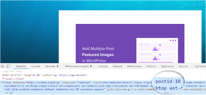 Inspect element to see post ID Inspect element to see post ID