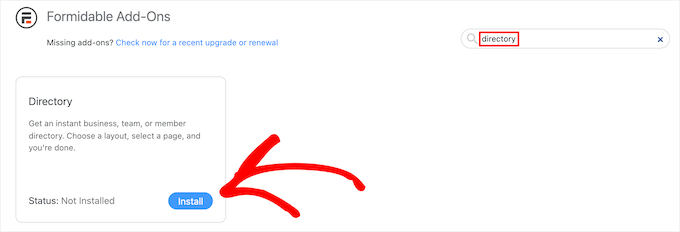 Instalar complemento de directorio