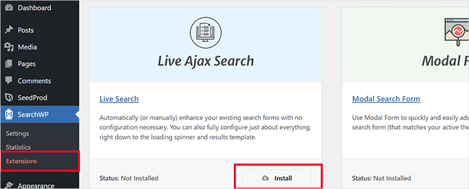 Installa la ricerca ajax live Installa la ricerca ajax live