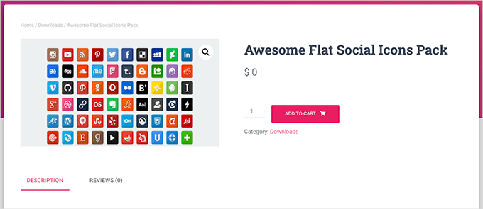 Product page for a digital download Product page for a digital download