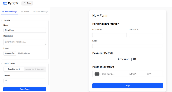MyPayKit form builder