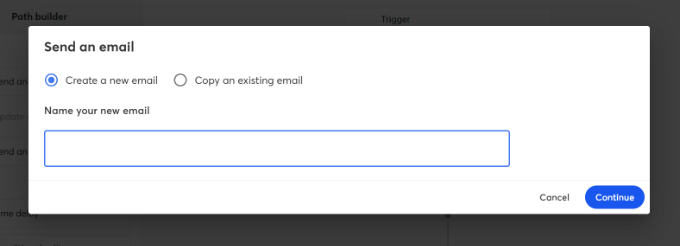 Name your new email Name your new email