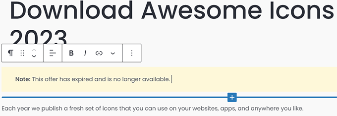 Avis d'expiration des articles
