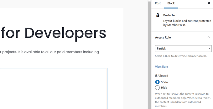 Règles de blocage protégé