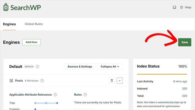 Salva le impostazioni del motore di ricerca Salva le impostazioni del motore di ricerca