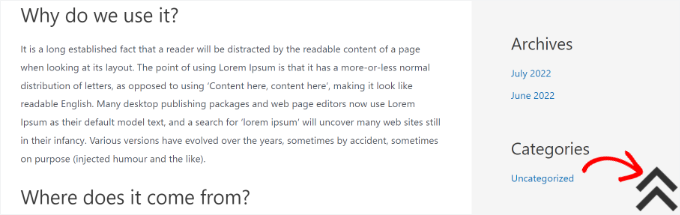 Förhandsgranskning av knapp för att gå till toppen