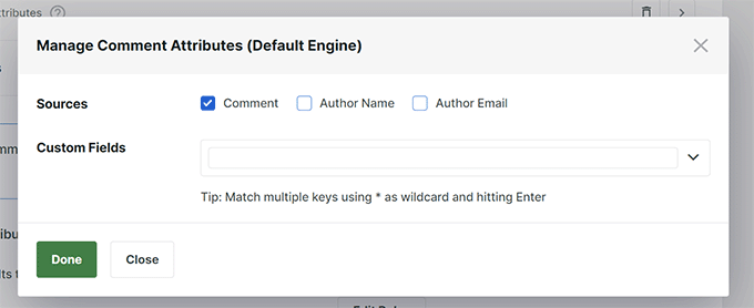 Seleziona gli attributi da aggiungere alla sorgente di ricerca Seleziona gli attributi da aggiungere alla sorgente di ricerca