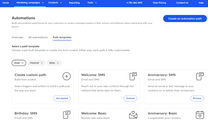 Select automation template Select automation template