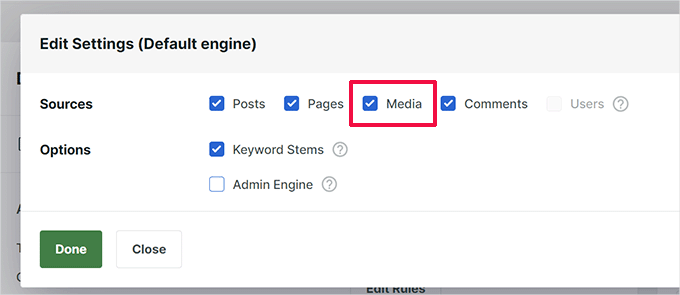 Seleziona sorgente media Seleziona sorgente media