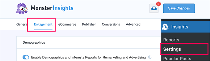 Engagement settings in Google Analytics Engagement settings in Google Analytics