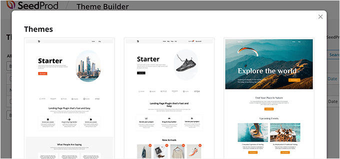 Choose a starter theme Choose a starter theme