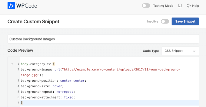 Custom CSS for custom background images in WPCode Custom CSS for custom background images in WPCode