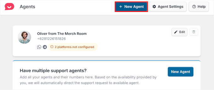 Dodawanie nowego agenta Telegram