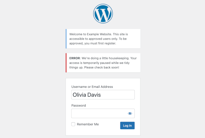 Block by time's error message Block by time's error message