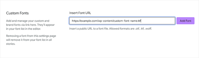 Add custom fonts Add custom fonts