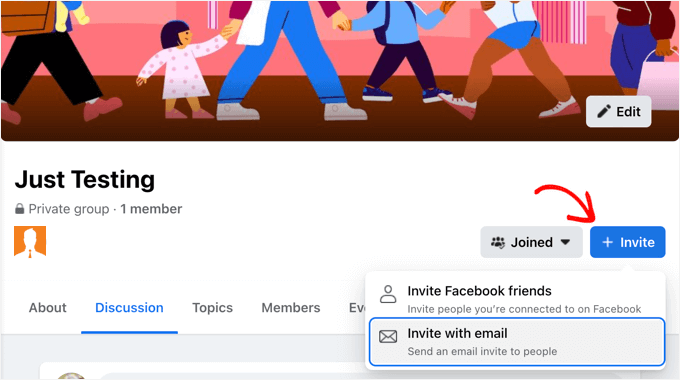 Facebook permite a los usuarios invitar amigos a un grupo