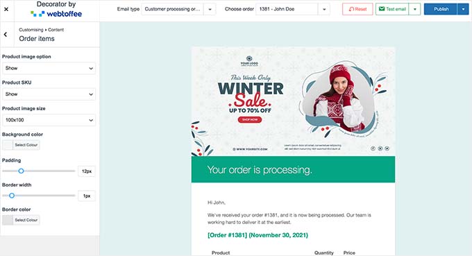 Decorator builder preview