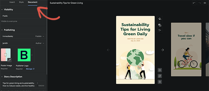 Document settings Document settings