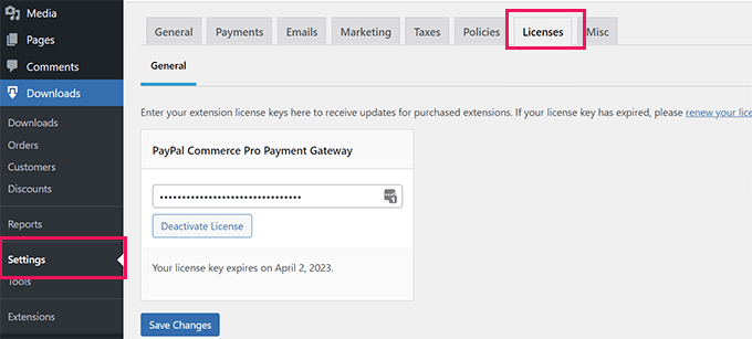 Easy Digital Downloads ライセンス