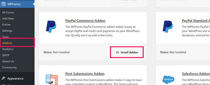 Install PayPal Commerce addon Install PayPal Commerce addon
